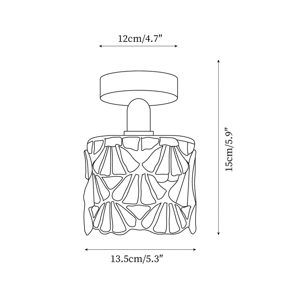 Luminaire en verre Rosavine Plafonnier Semi-Encastré Verre Coloré Tiffany