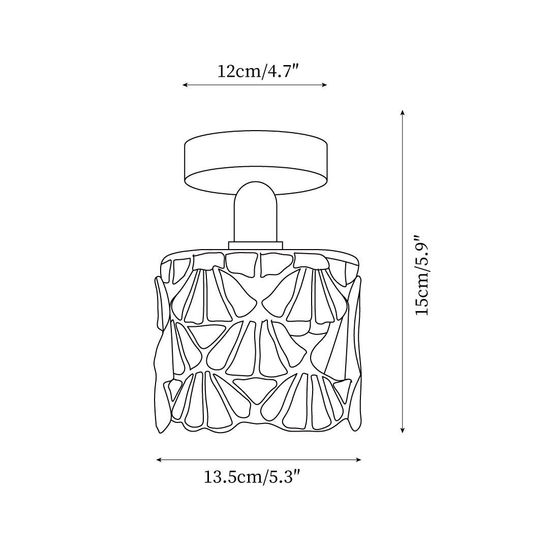 Luminaire en verre Rosavine Plafonnier Semi-Encastré Verre Coloré Tiffany