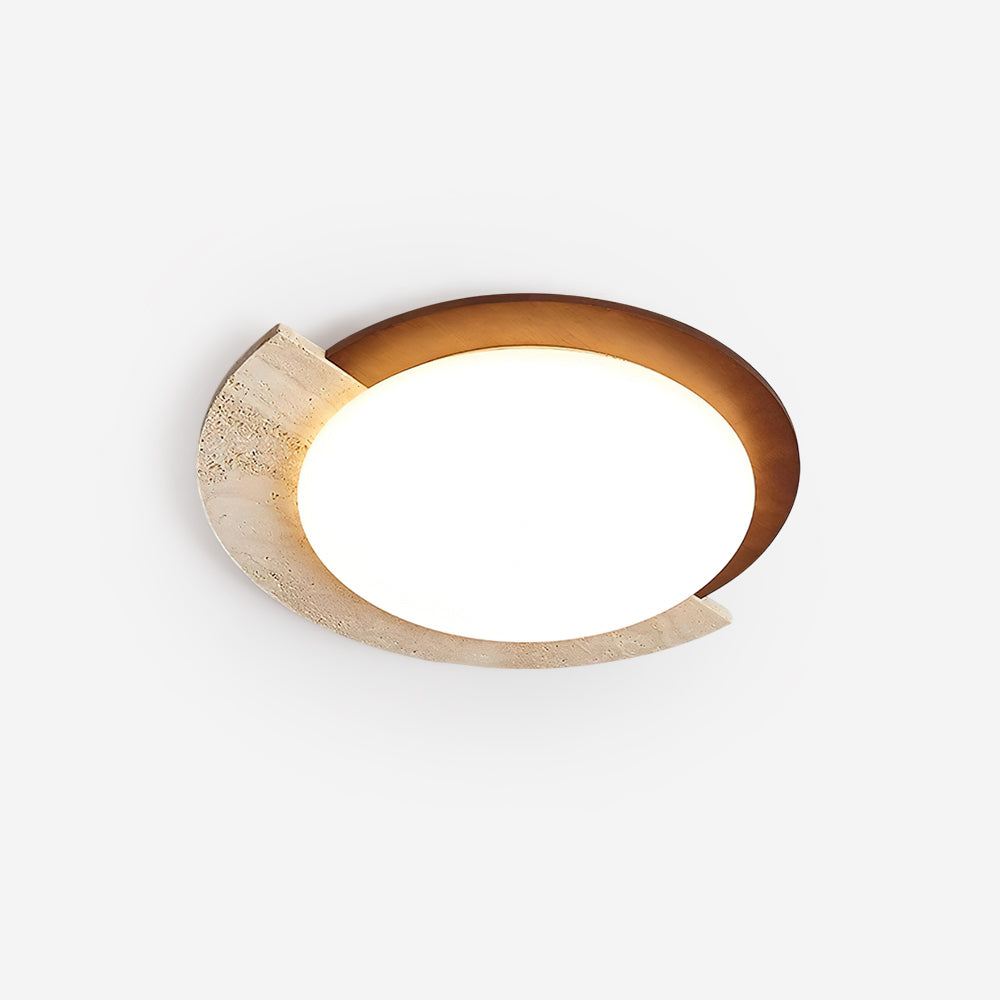 Luminaire en travertin Ritta Plafonnier Ovale LED Travertin