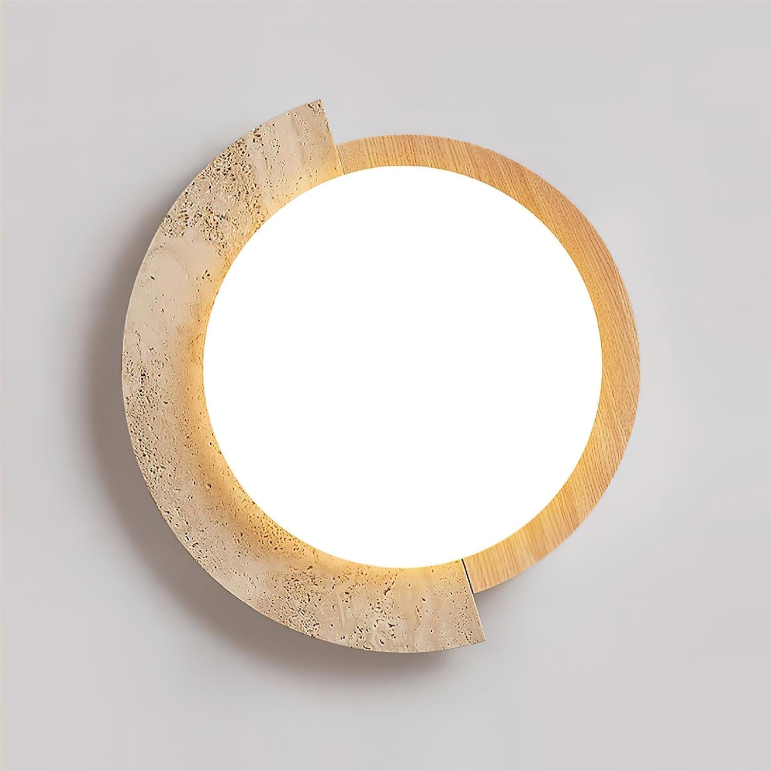 Luminaire en travertin Ritta Plafonnier Ovale LED Travertin