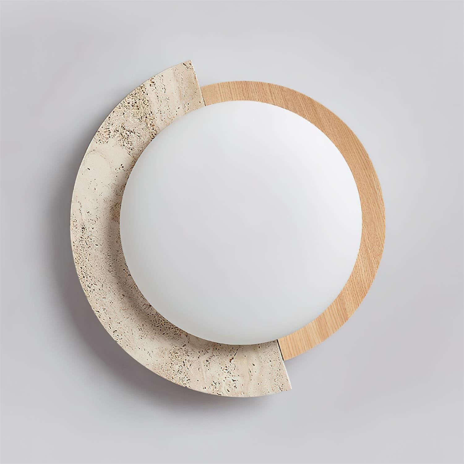 Luminaire en travertin Ritta Plafonnier Ovale LED Travertin