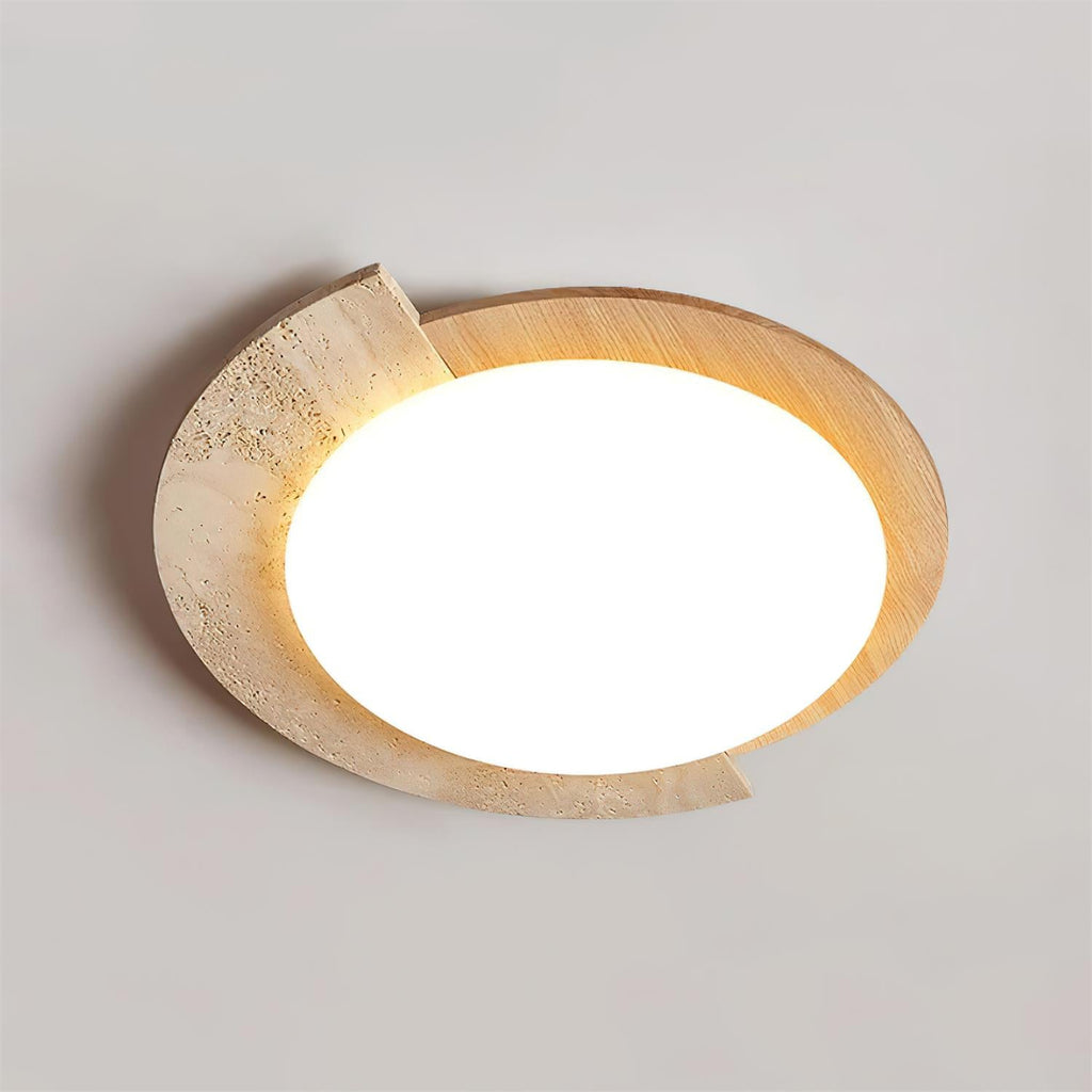 Luminaire en travertin Ritta Plafonnier Ovale LED Travertin