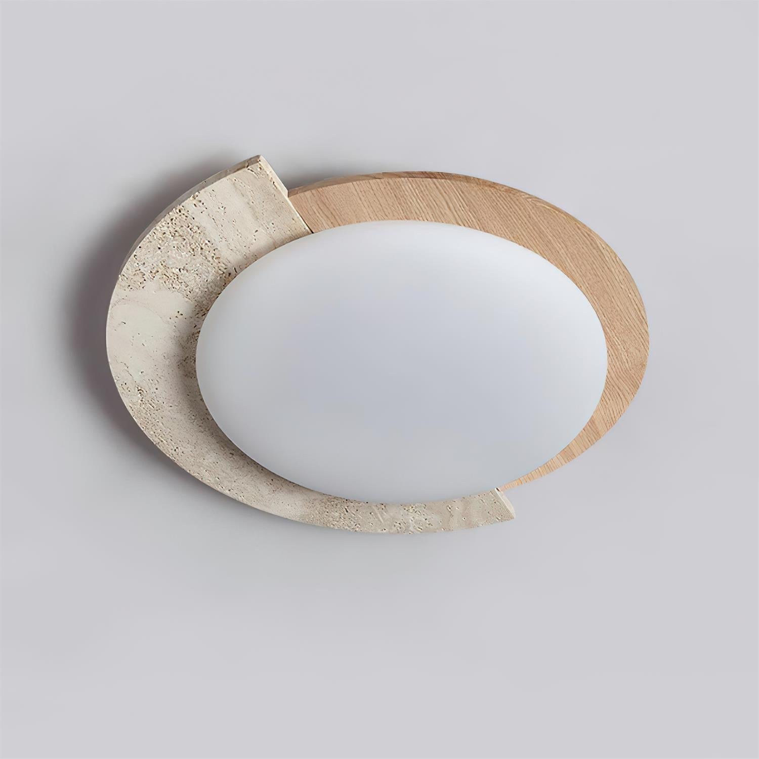 Luminaire en travertin Ritta Plafonnier Ovale LED Travertin