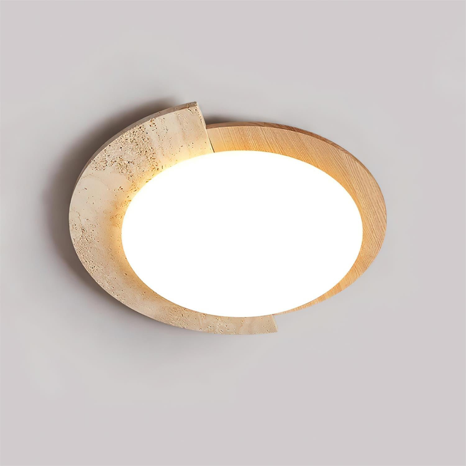 Luminaire en travertin Ritta Plafonnier Ovale LED Travertin
