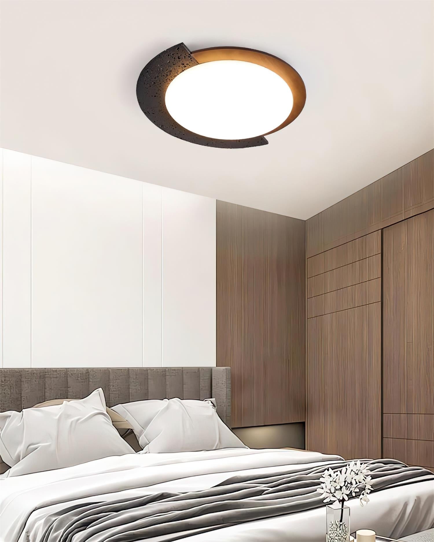 Luminaire en travertin Ritta Plafonnier Ovale LED Travertin