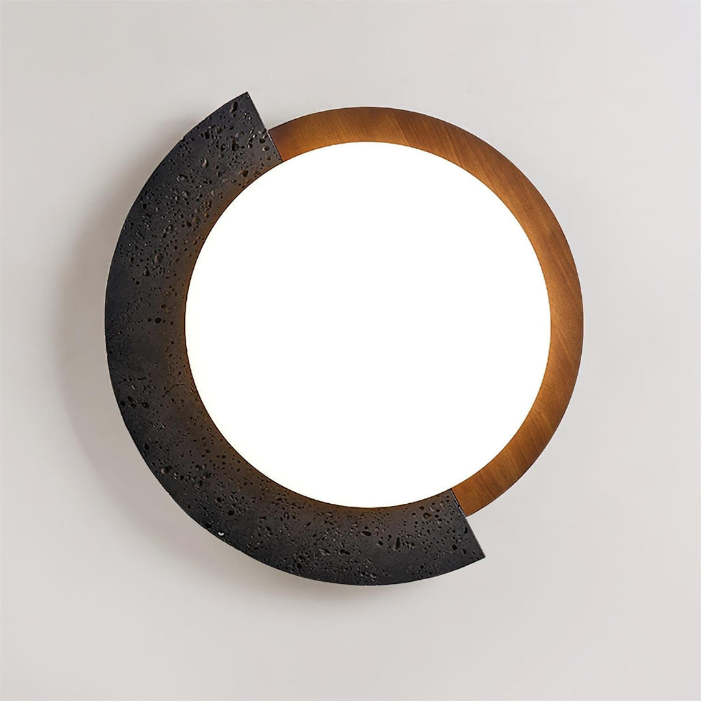 Luminaire en travertin Ritta Plafonnier Ovale LED Travertin