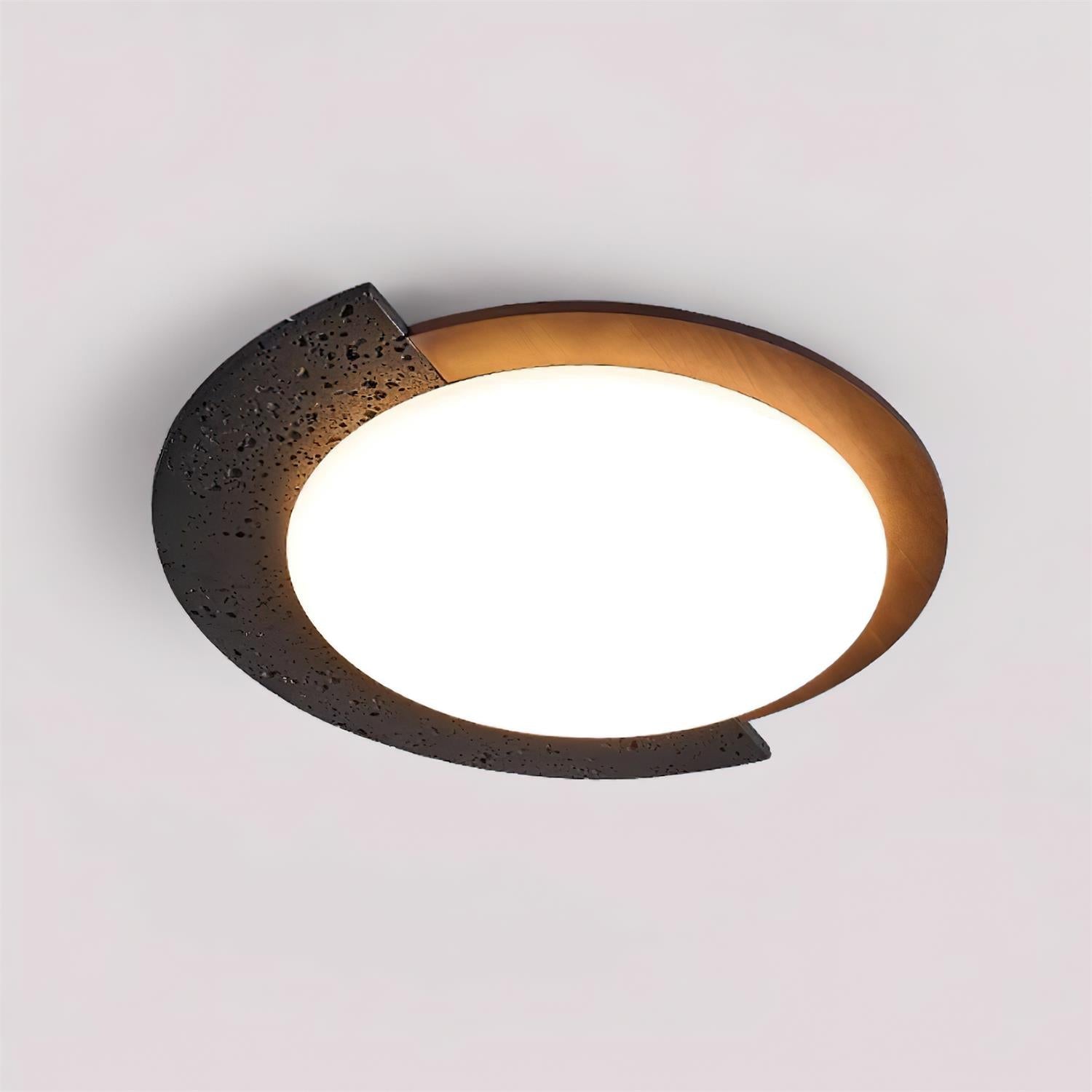 Luminaire en travertin Ritta Plafonnier Ovale LED Travertin