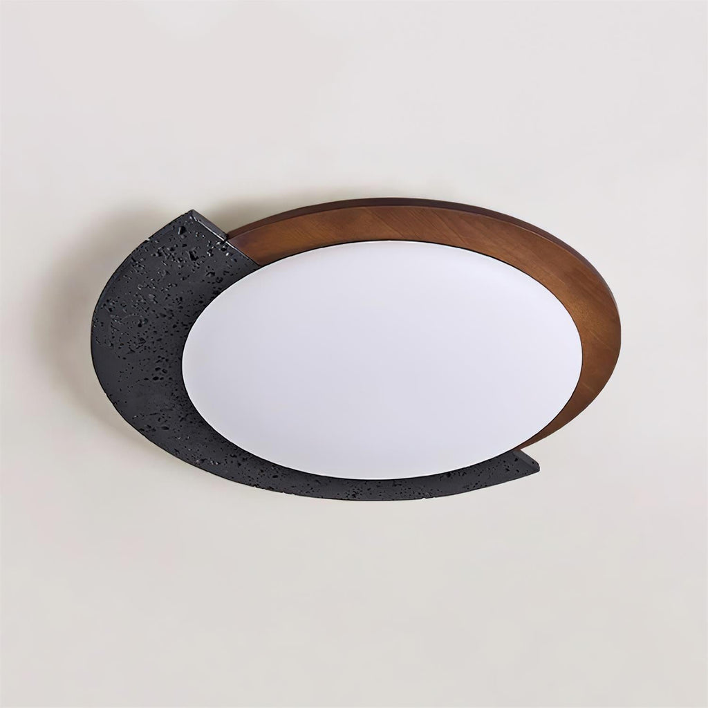 Luminaire en travertin Ritta Plafonnier Ovale LED Travertin