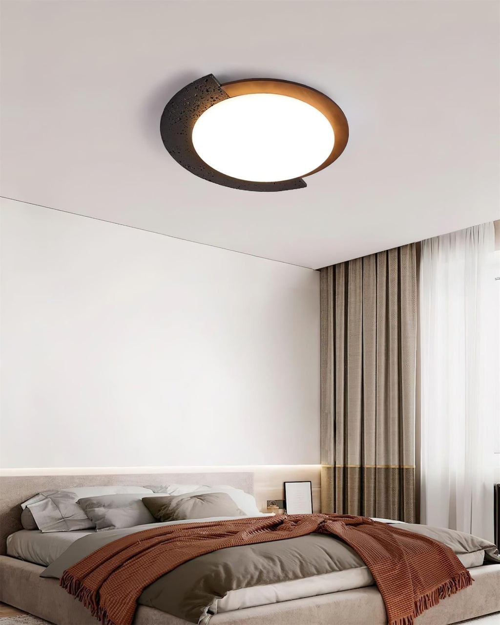 Luminaire en travertin Ritta Plafonnier Ovale LED Travertin