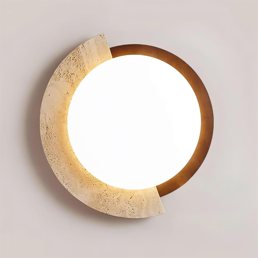 Luminaire en travertin Ritta Plafonnier Ovale LED Travertin