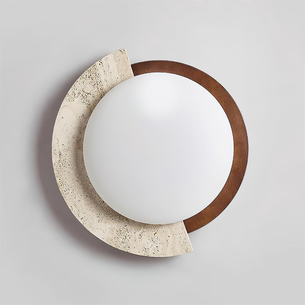 Luminaire en travertin Ritta Plafonnier Ovale LED Travertin