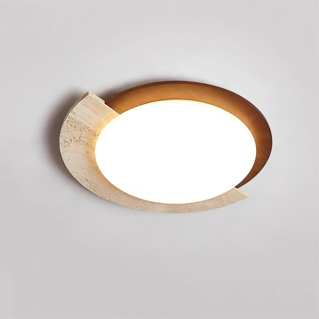 Luminaire en travertin Ritta Plafonnier Ovale LED Travertin