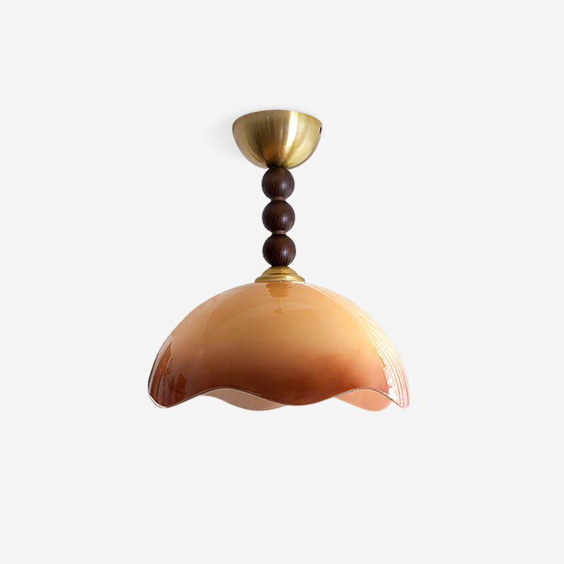 Amberis Plafonnier Verre Ambre Vintage