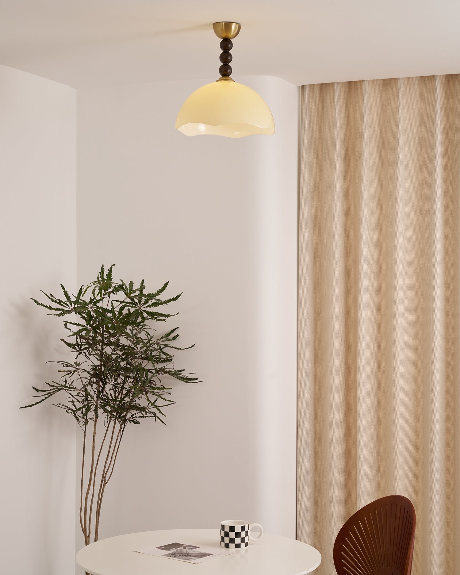 Amberis Plafonnier Verre Ambre Vintage