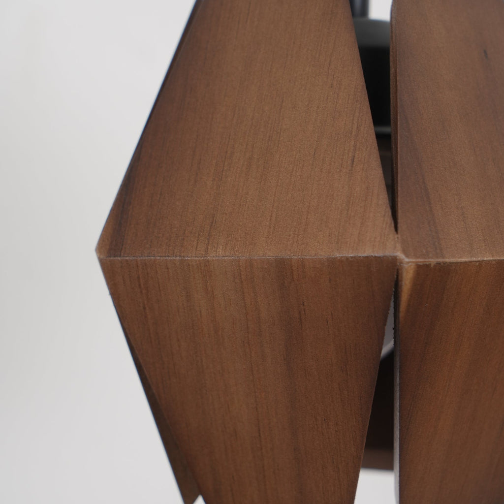 Applique Murale Corps Facetté Noyer Abat-jour Branchement Nordic