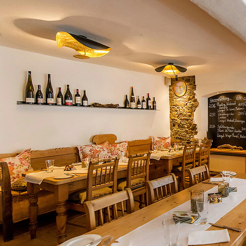 Jexie Plafonnier  Feuille Moderne Noir/Or Salon Chambre à Coucher