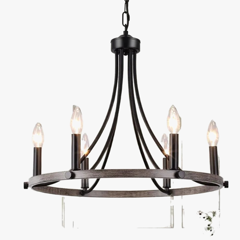 Amérique Fer Forgé Lustre En Cristal Plafonnier E14 LED Bougies Éclairage 5 Têtes Luminaire Intérieur Salon Chambre