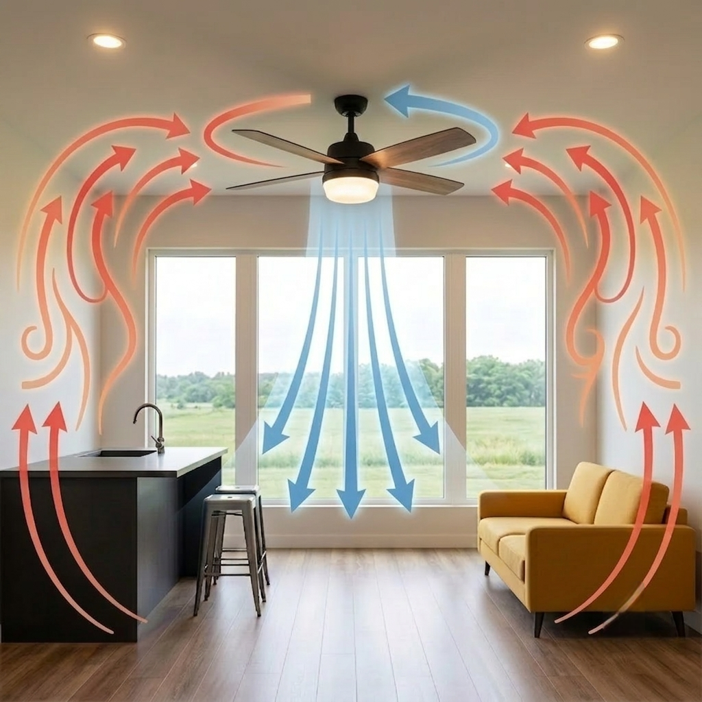 Ventilateur de Plafond Design Bois et Blanc avec LED Silencieux Télécommande incluse