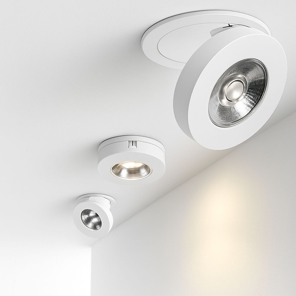 Lampe à poser Spot moderne LED rond et orientable Slim