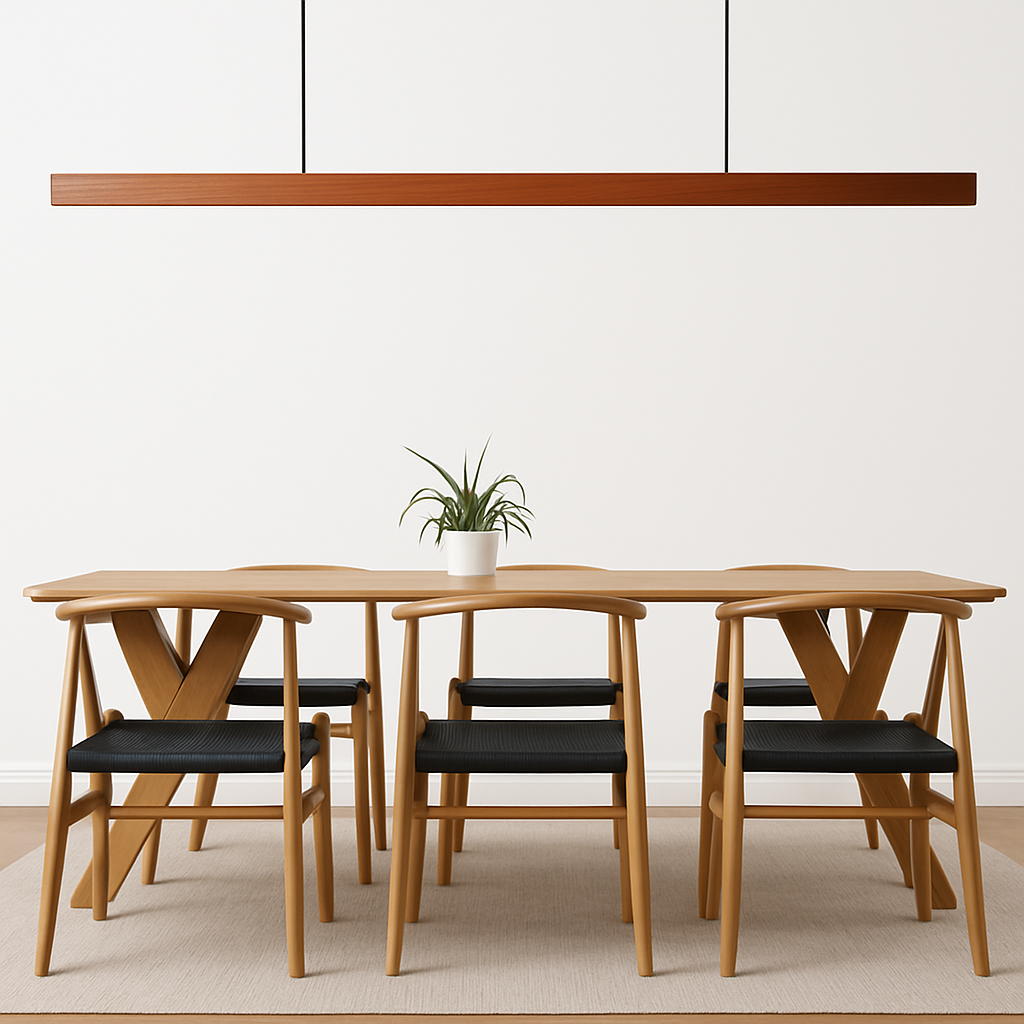 Suspension design moderne LED en bois allongé Hang