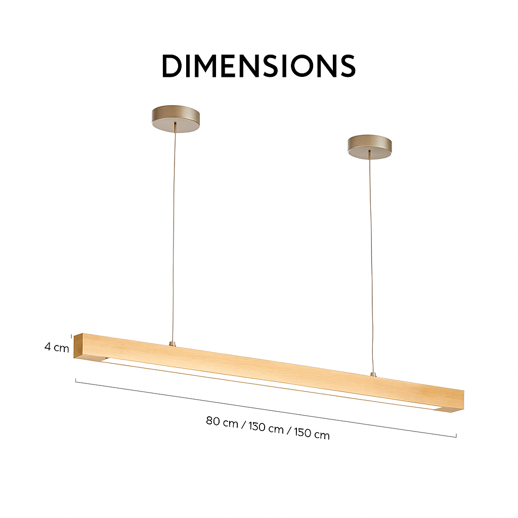 Suspension design moderne LED en bois allongé Hang